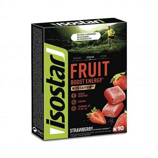 Энергетическая конфета Isostar Energy Fruit Boost Клубника (10 шт по 10 г) 100 г