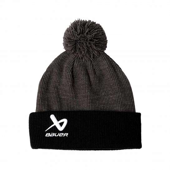 Шапка S24 BAUER 2TONE KNIT POM-SR-BLK/GRY