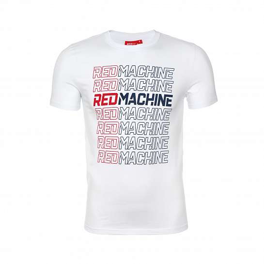 Футболка мужская оверсайз "Red Machine" белая арт. RM20005