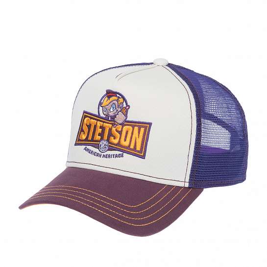 Бейсболка STETSON арт. 7741109 TRUCKER CAP HOTDOG (бордовый / белый)