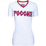 Футболка женская "Россия", белая, арт.65160046
