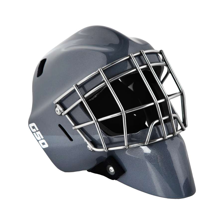 Шлем модель №21, юниорский, серый глянцевый, сертифицированный решетка