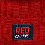 Шапка трикотажная вязаная красная "Red Machine" без помпона
