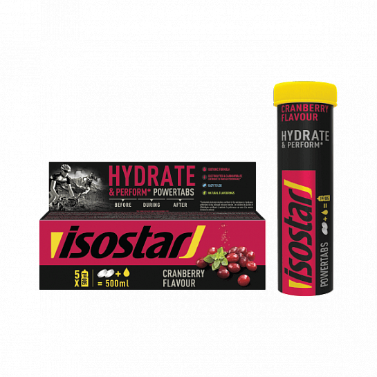 Растворимые таблетки Isostar Powertabs Antioxidant Клюква (тубус 10 таблеток по 12 г) 120 г