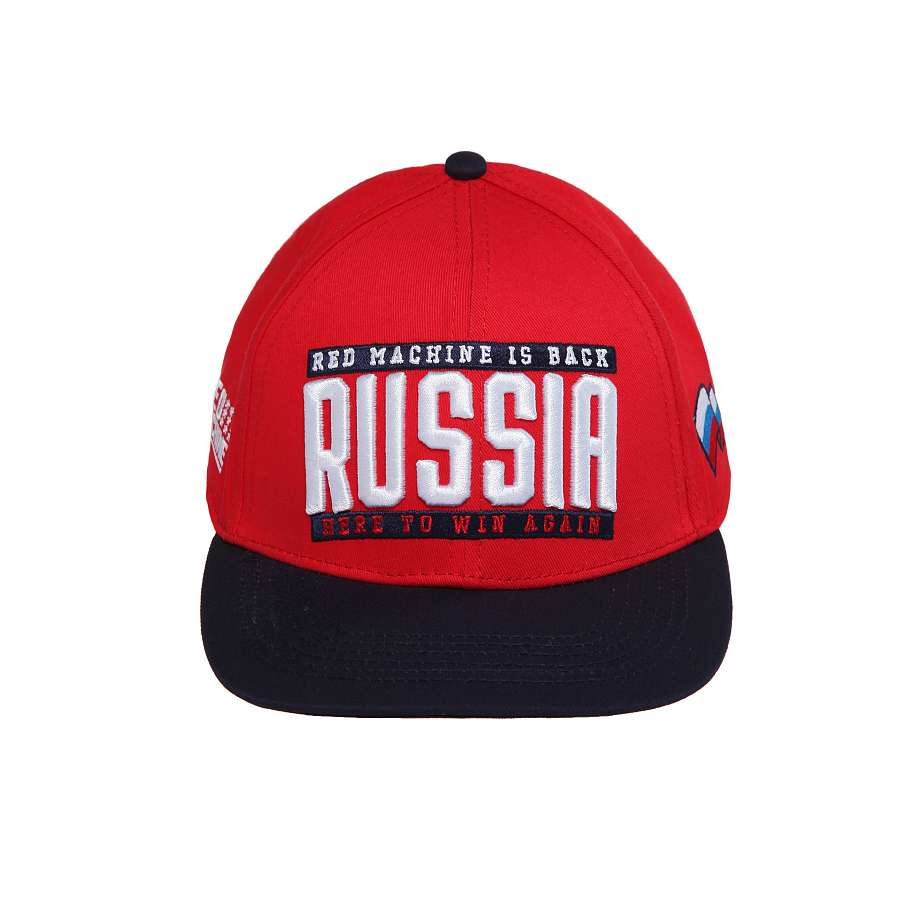 Бейсболка красная snapback "Russia"