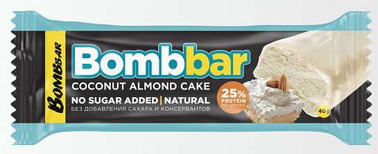 ТМ "BOMBBAR" Батончик глазированный со вкусом "Миндально-кокосовый торт" 40 г
