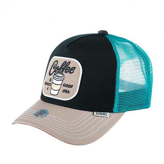 Бейсболка DJINNS арт. HFT Food Coffee (черный / бежевый)
