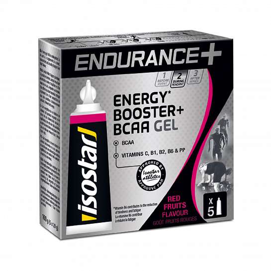 Гель Isostar Energy Gel Booster  Endurance+ BCAA Красные фрукты 5*20 г