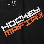 Футболка женская "Hockey Mafia". Серый принт на спине.