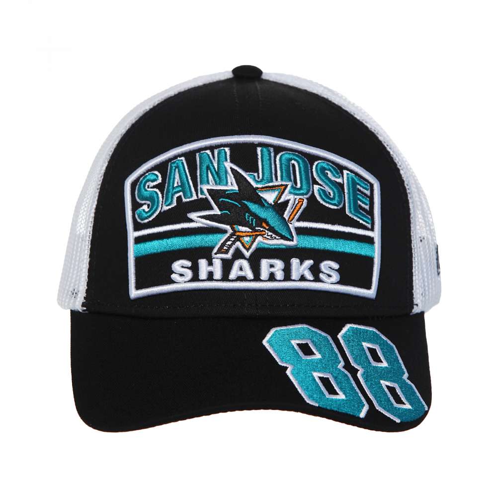 Бейсболка San Jose Sharks №88, черн.-бел.
