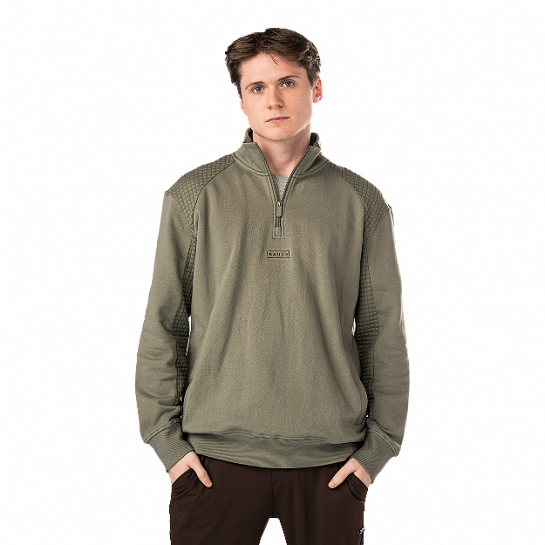 Толстовка без капюшона S25 BAUER QUILTED 1/4 ZIP-SR-BASIL