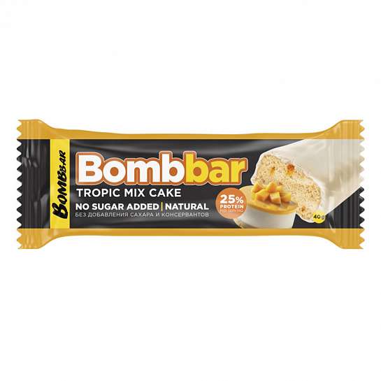 ТМ "BOMBBAR" Батончик глазированный со вкусом "Торт тропический микс" 40 г