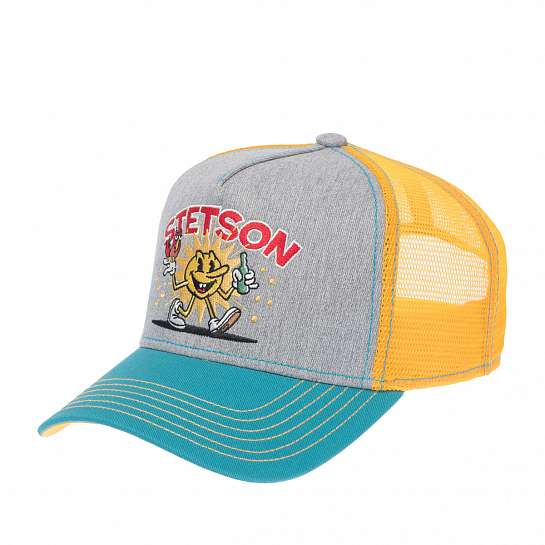 Бейсболка STETSON арт. 7761183 TRUCKER CAP FUN (серый / бирюзовый)