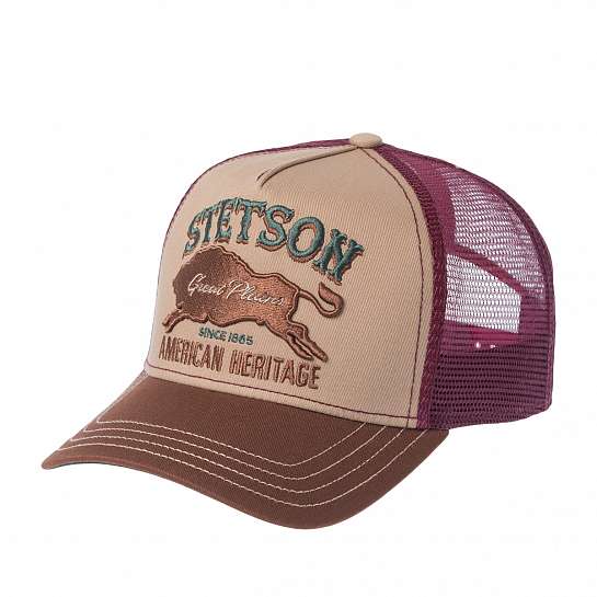 Бейсболка STETSON арт. 7751152 TRUCKER CAP GREAT PLAINS (светло-коричневый / коричневый)