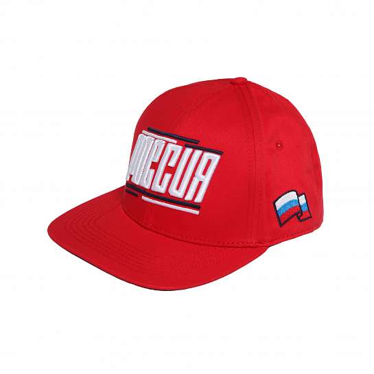 Бейсболка красная snapback "Россия"