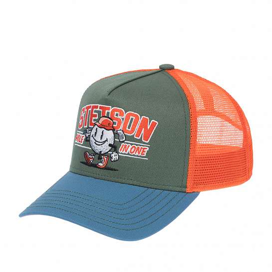 Бейсболка STETSON арт. 7761181 TRUCKER CAP HOLE IN ONE (зеленый / голубой)