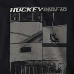 Мужское худи «Hockey Mafia» Серый принт на спине