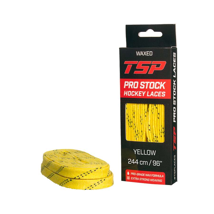 TSP Шнурки хоккейные с пропиткой - серия PRO STOCK Waxed (Yellow)