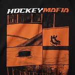 Футболка мужская "Hockey Mafia. Оранжевый принт на спине.