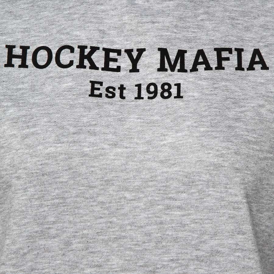 Худи женское с капюшоном "Hockey Mafia.Est 1981" серое