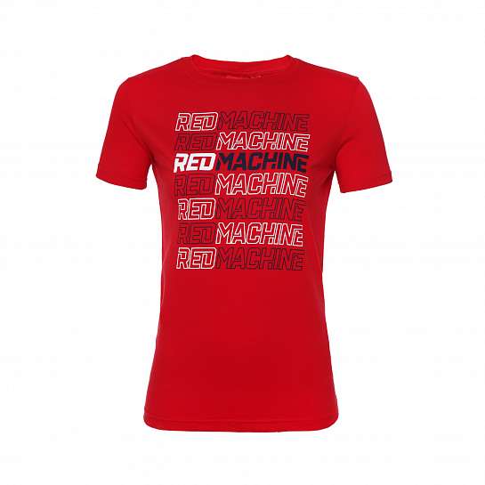 Футболка женская слоган "Red Machine" красная арт. RM20011