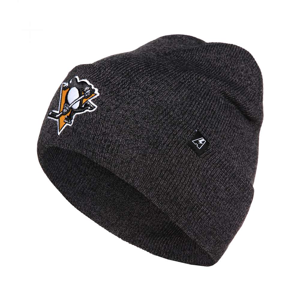 Шапка Pittsburgh Penguins, чер.меланж, 55-58