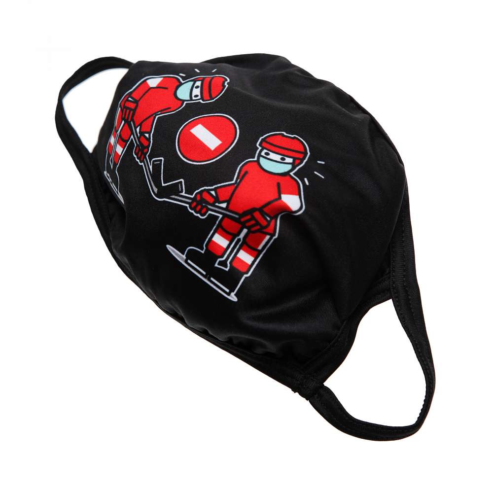 Многоразовая защитная маска Хоккеисты. Знак запрещено черная