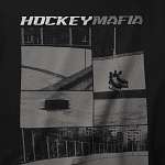 Футболка женская "Hockey Mafia". Серый принт на спине.