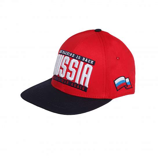Бейсболка красная snapback "Russia"