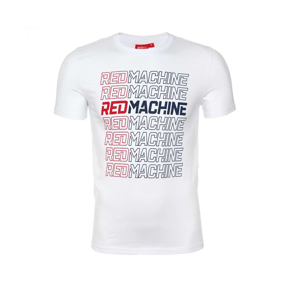 Футболка мужская оверсайз "Red Machine" белая арт. RM20005