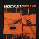 Мужское худи «Hockey Mafia» Оранжевый принт на спине