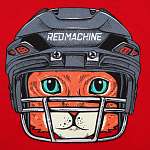 Футболка детская красная "Кот в шлеме" арт. RM20039