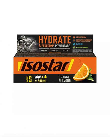 Растворимые таблетки Isostar Powertabs Апельсин (10 таблеток по 12 г)