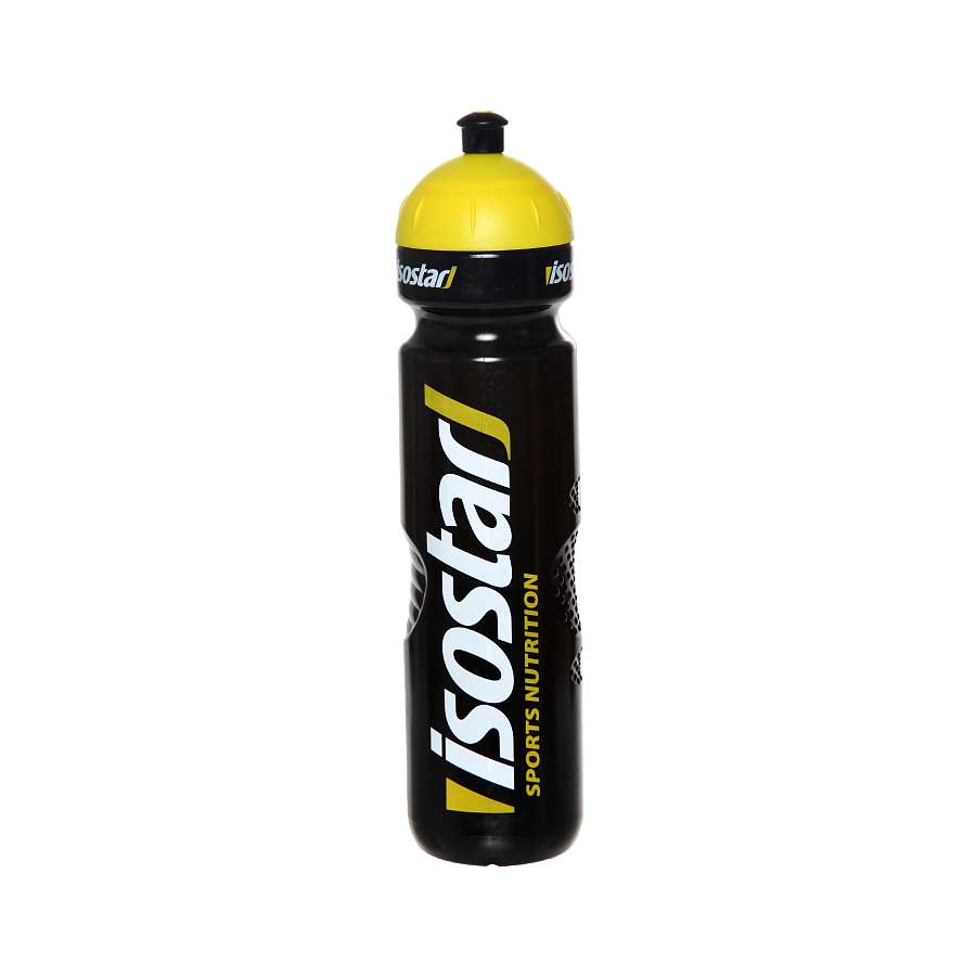 Спортивная бутылочка Isostar 1000 мл Черная с желтой крышкой