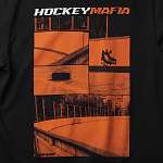 Футболка мужская "Hockey Mafia. Оранжевый принт на спине.
