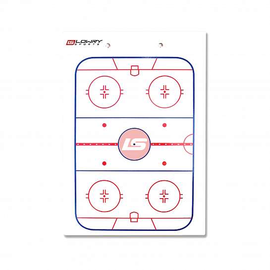 Доска тактическая хоккейная с зажимом и маркером 23 х 33 см, Lowry Sports